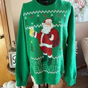 Festive Green Santa Sweatshirt